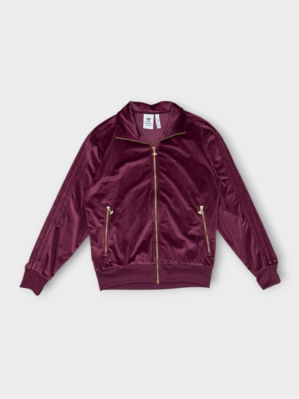 adidas Originals Adicolor Velour Firebird Track Jacket in Victory Crimson
